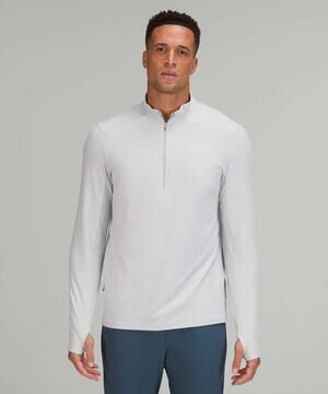 Lululemon Surge Warm 1/2 Zip Pullover Men Size XL Heathered Sea Salt Athletic
